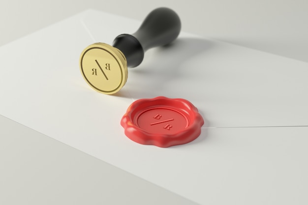 Download Wax seal stamp logo mockup | Premium PSD File