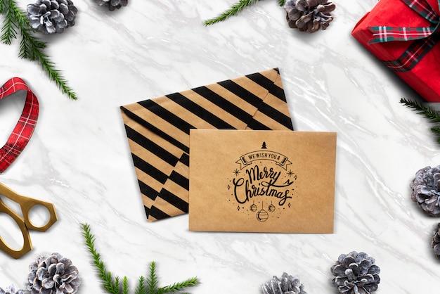 Download Free Psd We Wish You A Merry Christmas Card Mockup PSD Mockup Templates