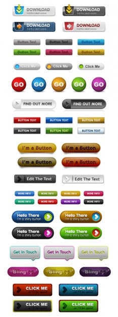 Web buttons. variety of styles. PSD file | Free Download