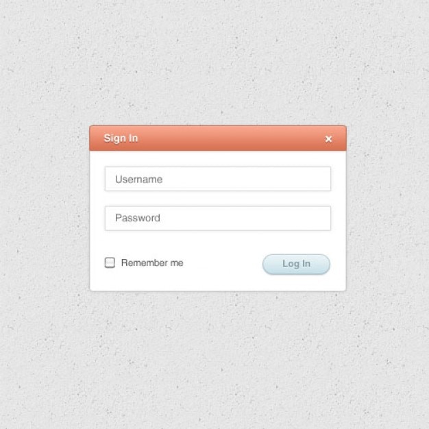 Web login  form with username  and password PSD file Free 