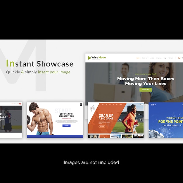 Web Page Instant Showcase Psd Template Packaging Mockup Gift Box