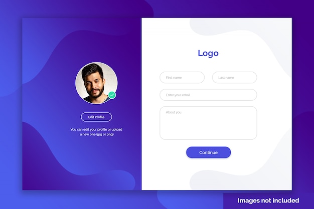 Premium PSD Website signup page template