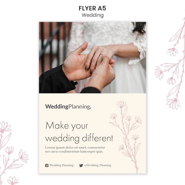 Free PSD Wedding flyer template