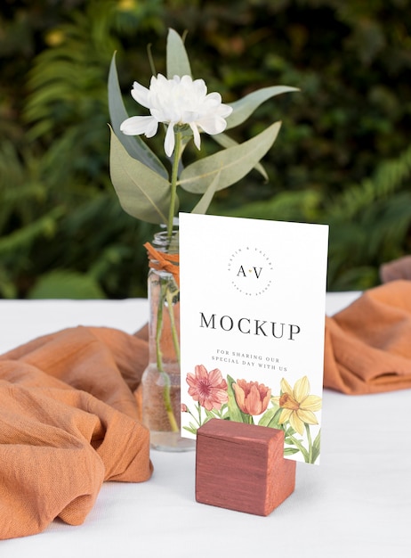 Download Free Psd Wedding Still Life Mockup With Table Number Design