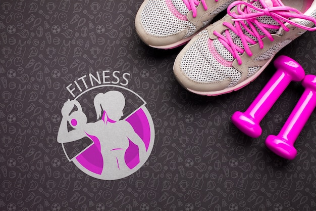 Weights and shoes for fitness class Free Psd