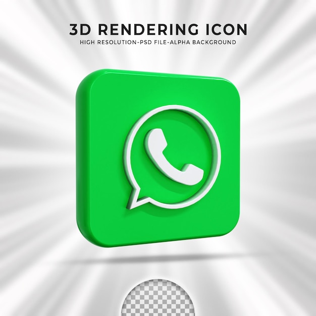 Premium PSD | Whatsapp glossy logo and social media icons