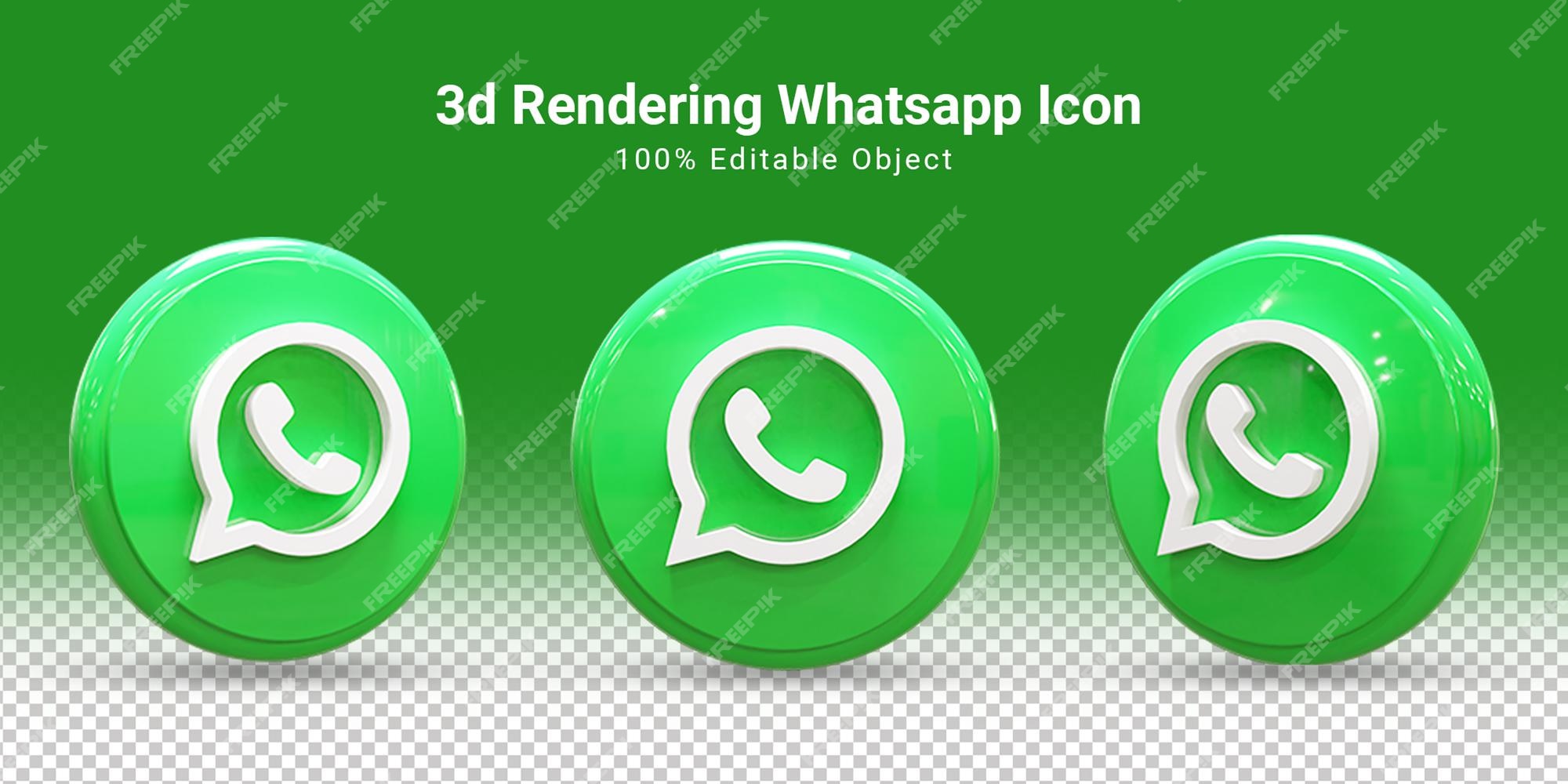 Premium Psd Whatsapp Glossy Social Media Icon Set 3d