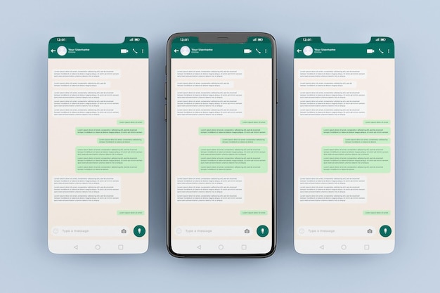 Premium PSD | Whatsapp mobile interface mockup template