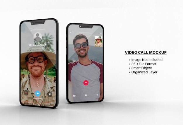 Download Premium PSD | Whatsapp video call mockup on smartphone screen