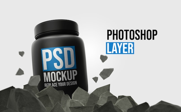 Download Whey protein bottle mockup | Premium PSD File