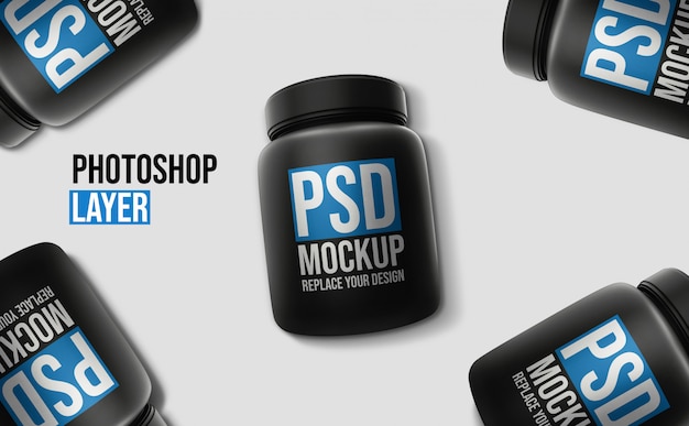 Download Whey protein bottles mockup | Premium PSD File