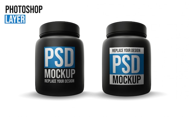 Download Whey protein bottles mockup | Premium PSD File