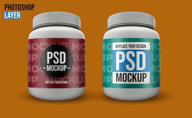 Download Whey protein bottles mockup | Premium PSD File