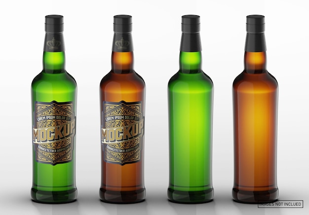Download Premium PSD | Whiskey glass bottle mockup