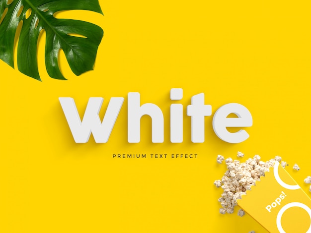 Download Premium PSD | White 3d text effect mockup