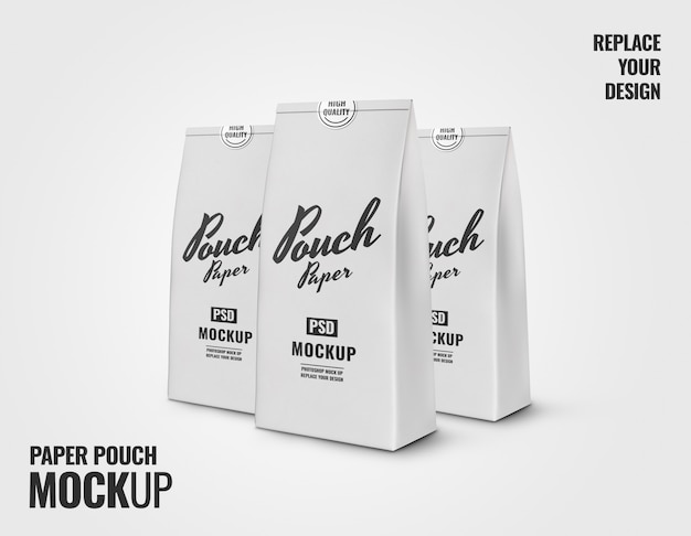 Download White bakery paper pouch mockup 3d rendering | Premium PSD ...