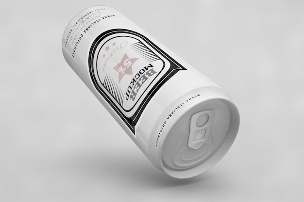 Download Free Psd White Beer Can Mock Up