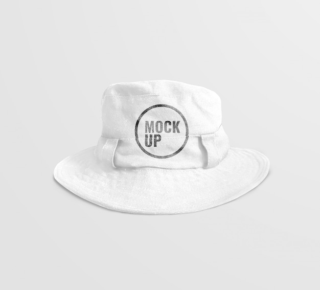 Premium PSD | White bucket hat mockup template