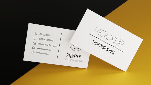 Download Free White Business Card Mockup Stacking On Yellow Black Color Table Use our free logo maker to create a logo and build your brand. Put your logo on business cards, promotional products, or your website for brand visibility.