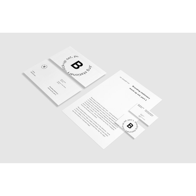 Download White business stationery mock up PSD file | Free Download