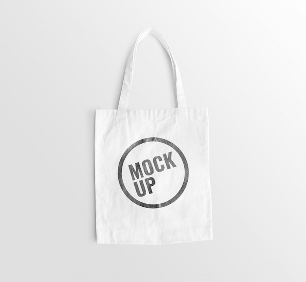 Download White canvas bag on floor mockup realistic | Premium PSD File