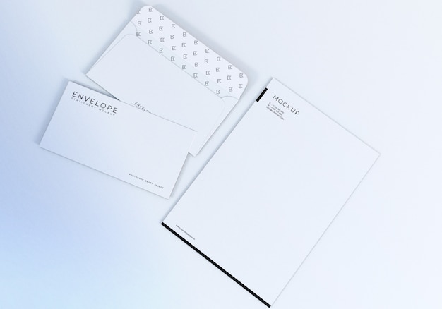 Download White envelope and letterhead design mockup | Premium PSD File