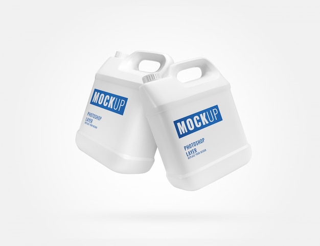  White gallon containers mockup