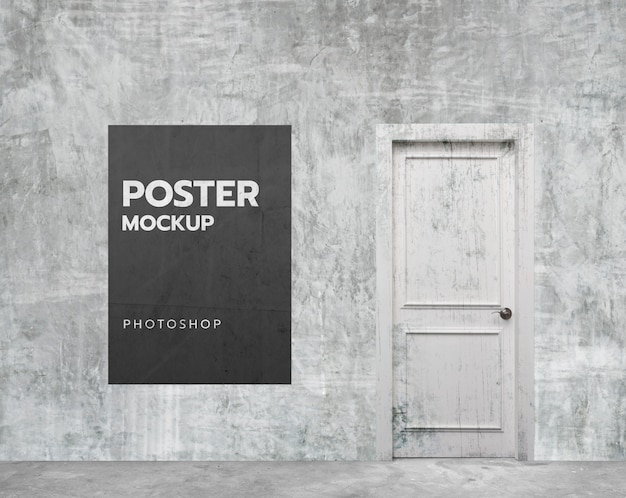 Download White grunge wall room poster mockup | Premium PSD File