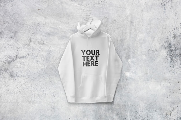 Download White hoodie with text | Premium PSD File
