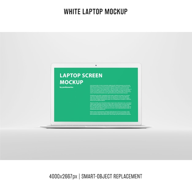 White laptop mockup | Free PSD File