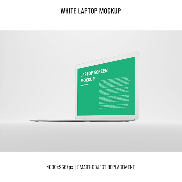 Download White laptop mockup | Free PSD File