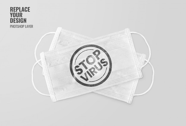 Download Premium Psd White Mask Stop Virus Mockup PSD Mockup Templates