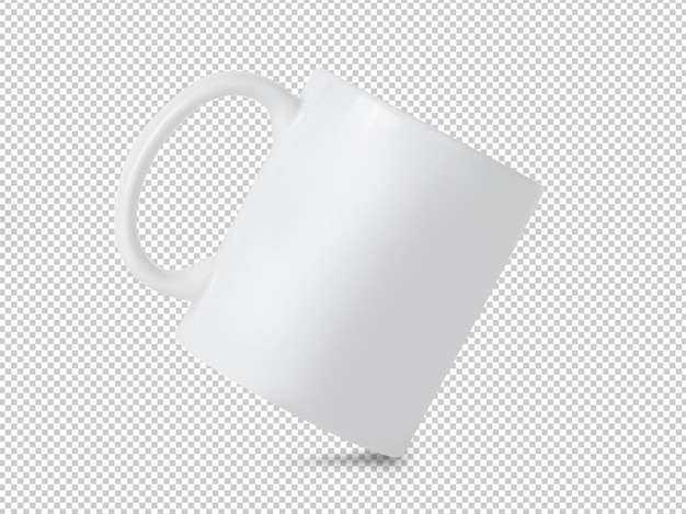 White mug cup mockup on transparent Premium Psd