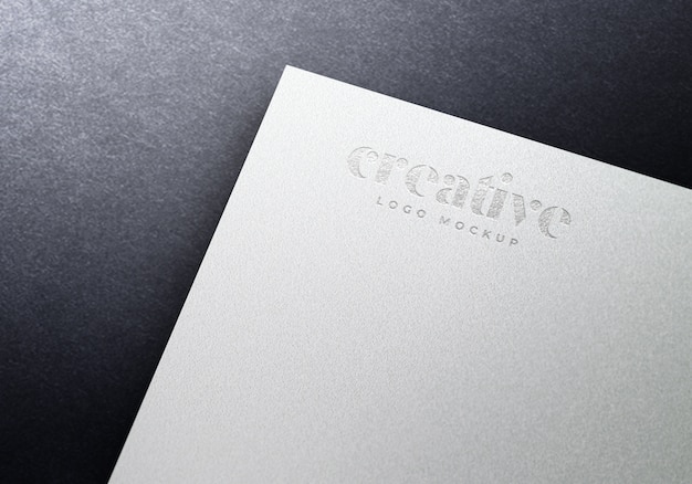 Download White paper logo mockup | Premium PSD File