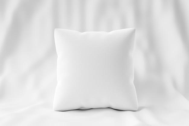 Download Premium PSD | White pillow and square shape on fabric background with blank template. pillow ...