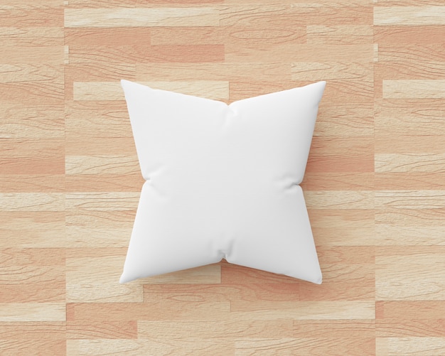 Download White pillow and square shape on wood floor background ...