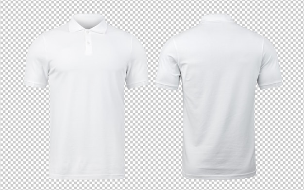 Premium PSD | White polo mockup front and back used as design template.
