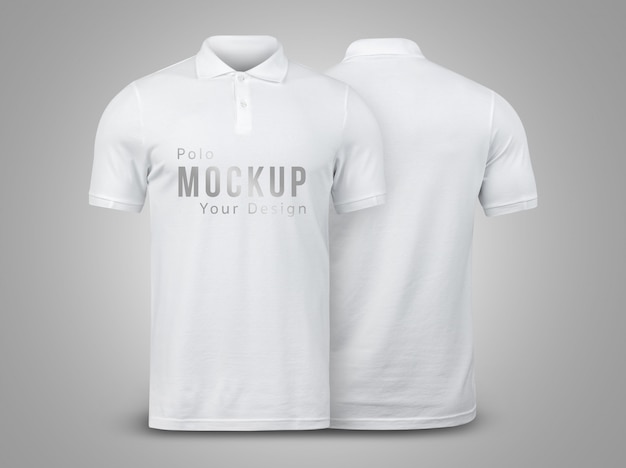 Premium PSD | White polo mockup front and back