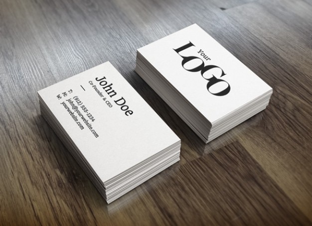 Download Free PSD | White stack business cards mockup