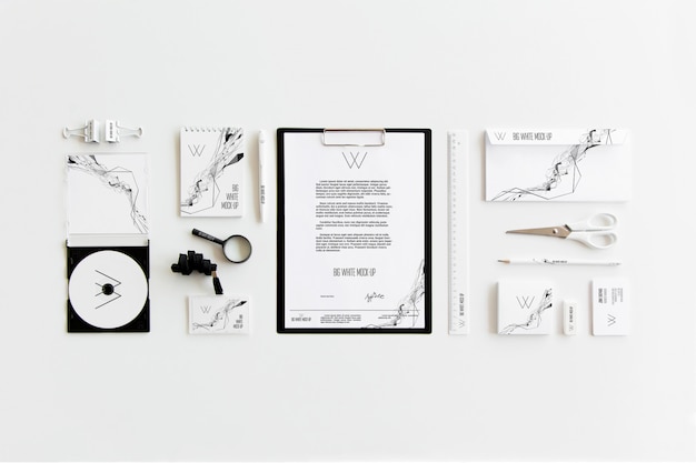 Download Premium Psd White Stationery Mockup PSD Mockup Templates