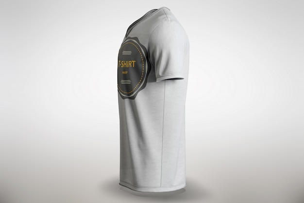 Download Free PSD | White t-shirt mock up lateral view