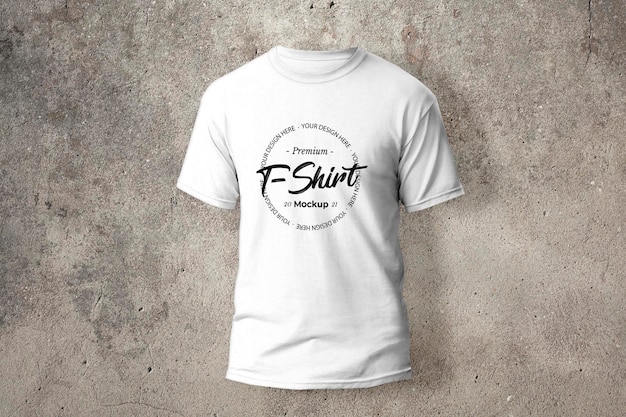 Download Free PSD | White t-shirt with silkscreen mockup