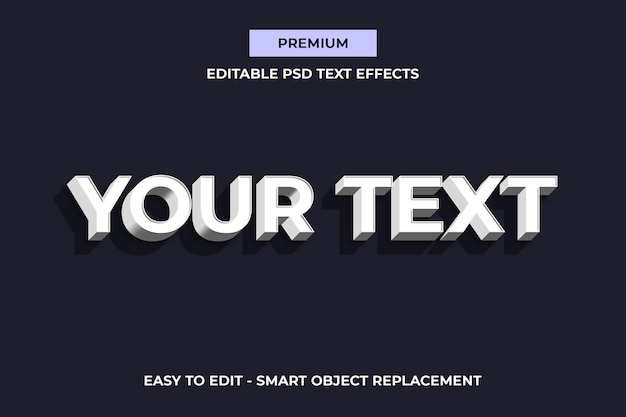 Download White text effect mockup generator PSD file | Premium Download