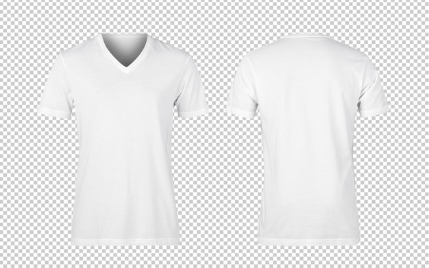 Download White woman v-nect t-shirts front and back mockup ...