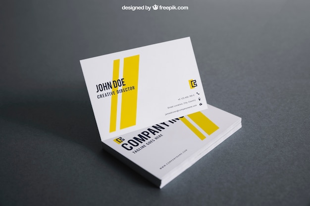 Download Premium Psd White And Yellow Business Card Mockup PSD Mockup Templates