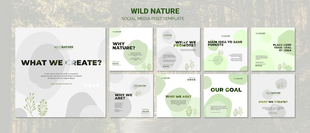 Download Wild nature social media post template | Free PSD File