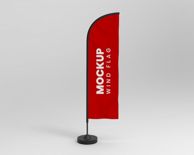 Download Wind Flag Free Mockup / Realistic beach flag mockup For ...