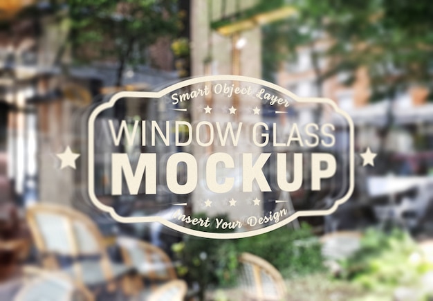 Premium PSD | Window glass logo mockup