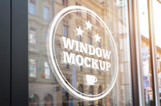 Download Window signage mockup | Premium PSD File