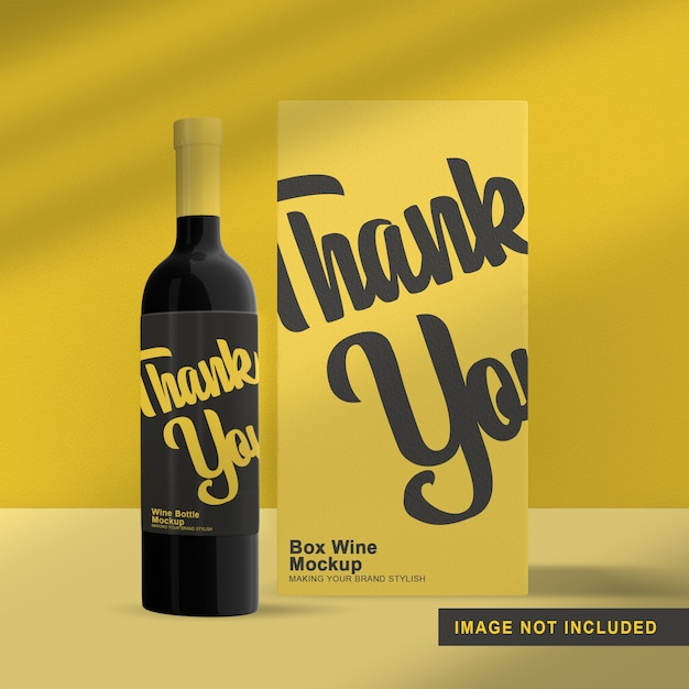 Download Premium Psd Wine Bottle Packaging Mockup Isolated With Box